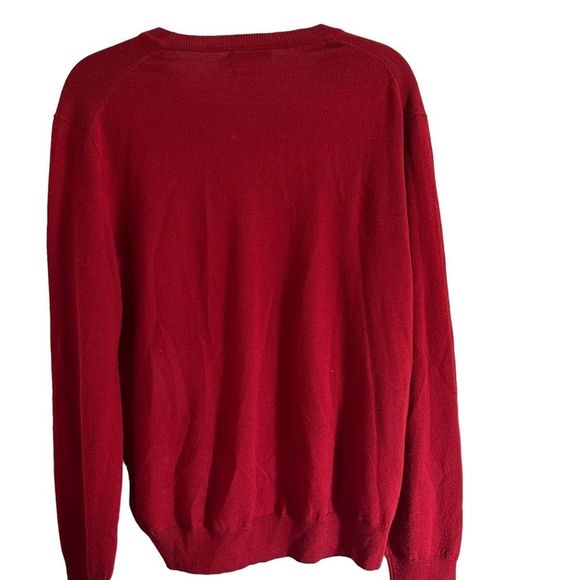 Polo Ralph Lauren Red Merino Wool V-neck Sweater - Medium - Picture 5 of 8
